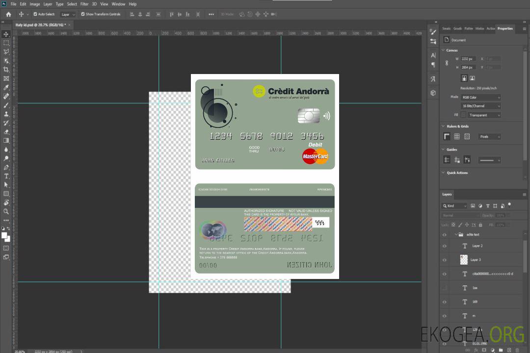 Andorra Credit Andorra banque master card template